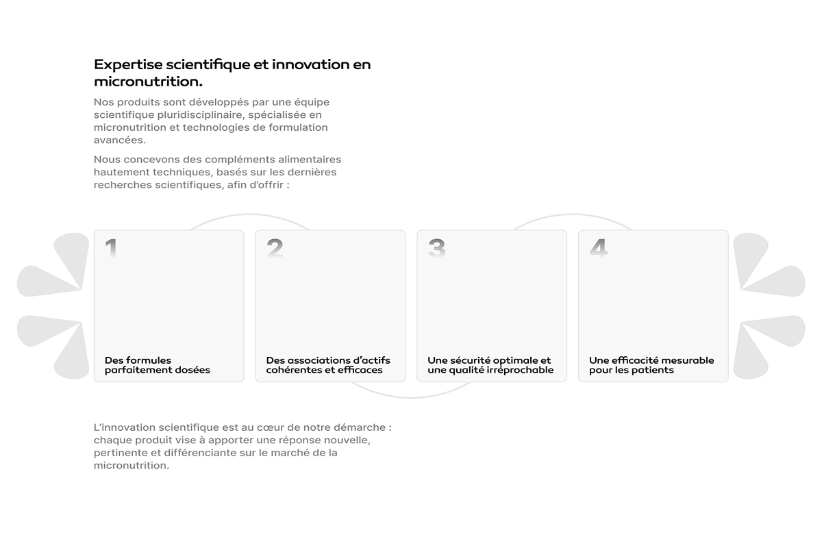 Mockup of the Scientific expertise section of the Santis Pharma website