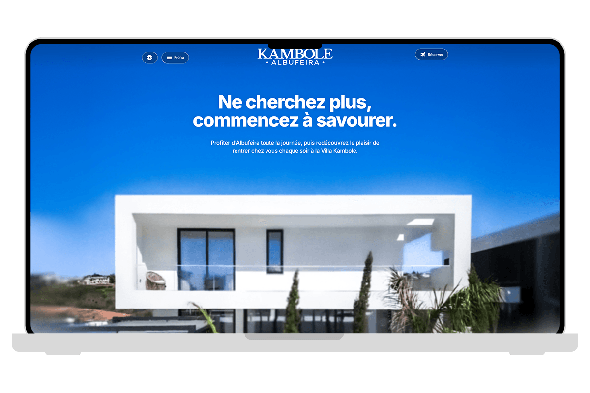 The live Villa Kambole homepage on desktop